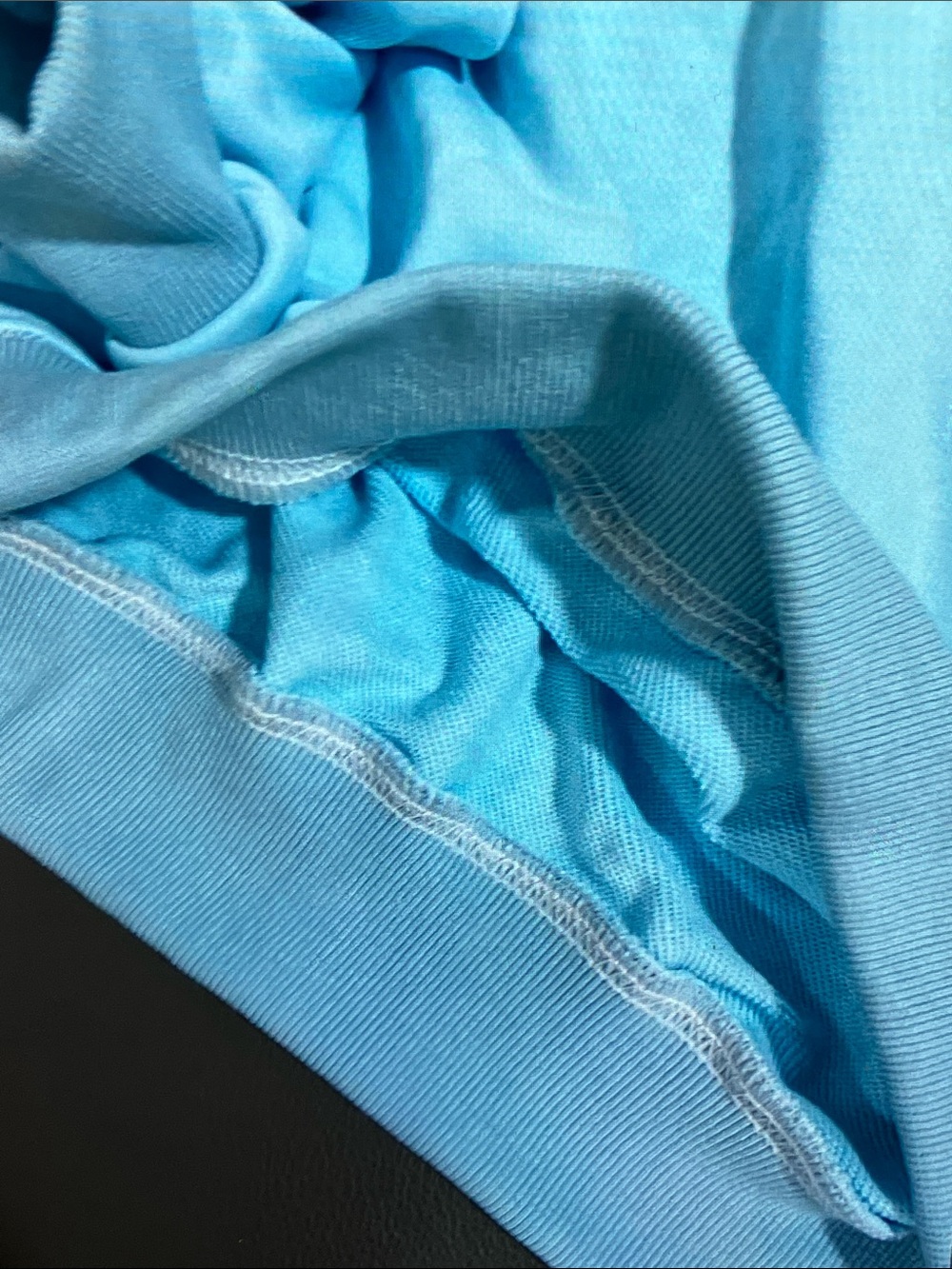 ALO Yoga Light Blue Crewneck Sweatshirt & Drawstring Shorts Set - Picture 4 of 9